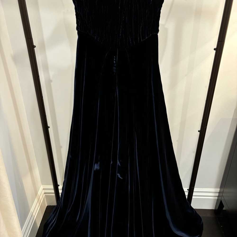 Etro Navy Strapless Velvet Gown - image 2