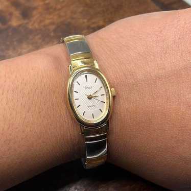 Vintage two toned timex oval womens watch