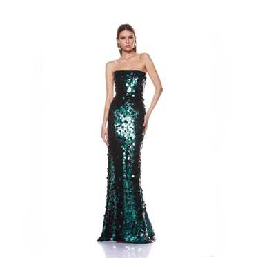 NWOT BRONX AND BANCO FARAH TEAL STRAPLESS GOWN - image 1