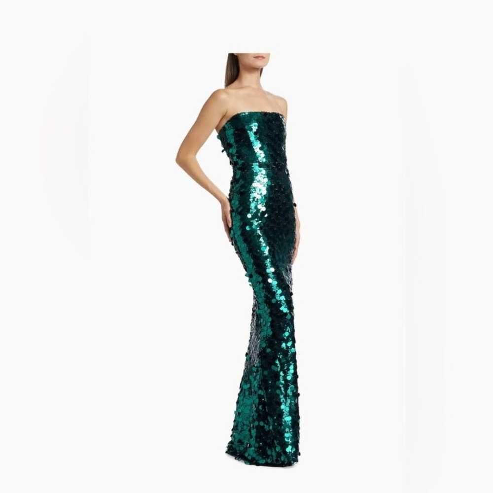 NWOT BRONX AND BANCO FARAH TEAL STRAPLESS GOWN - image 3