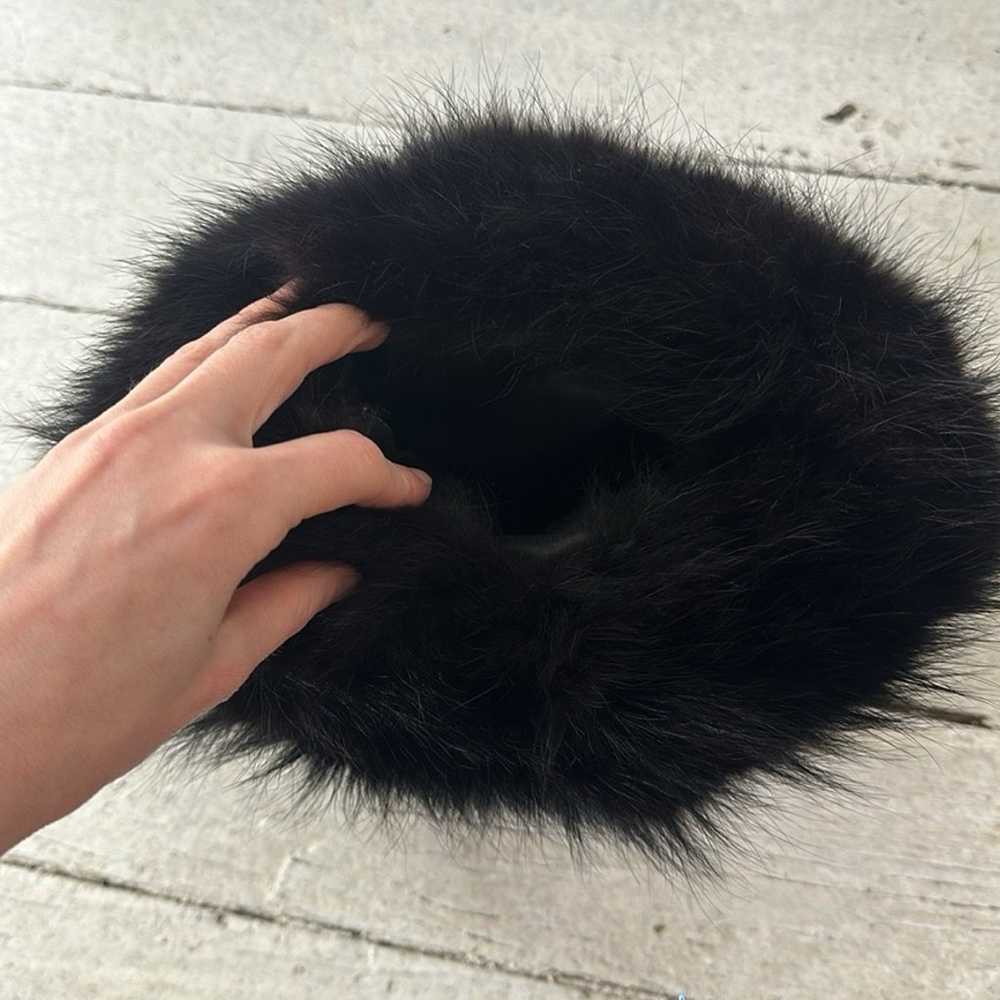 Vintage 1940s Real Fur Hand Muff With Interior Zi… - image 2