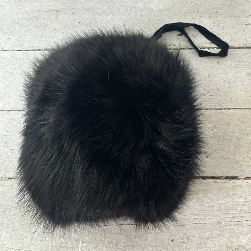 Vintage 1940s Real Fur Hand Muff With Interior Zi… - image 3