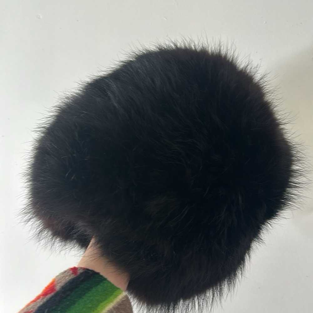 Vintage 1940s Real Fur Hand Muff With Interior Zi… - image 4