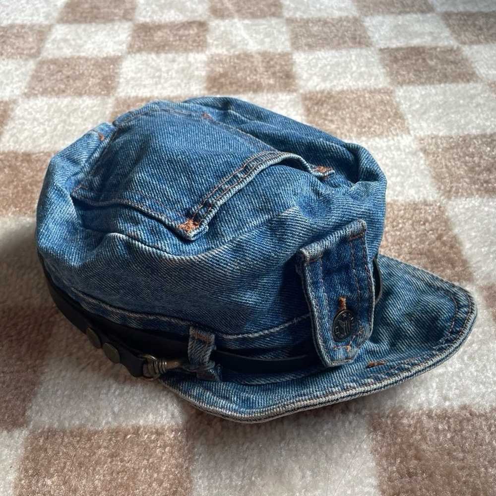 Vintage Denim Jeans Robo Cap Motorcycle Riding Bi… - image 1