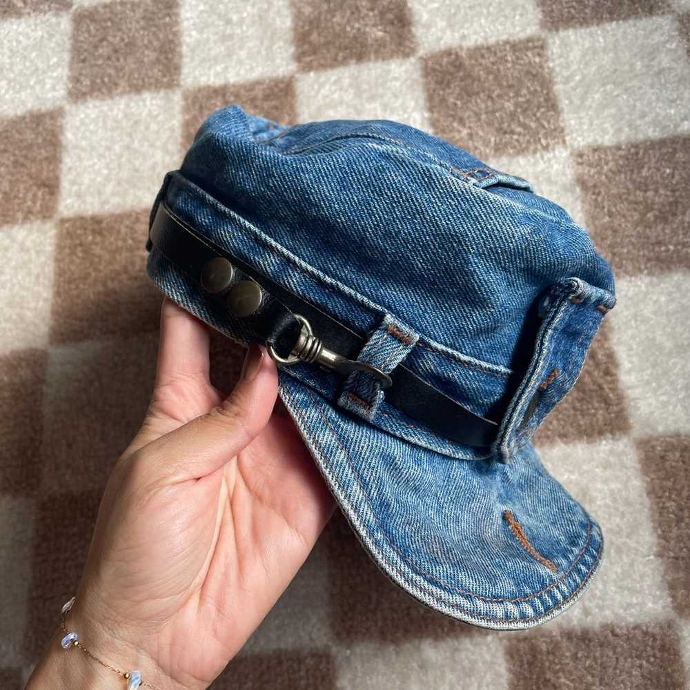 Vintage Denim Jeans Robo Cap Motorcycle Riding Bi… - image 2