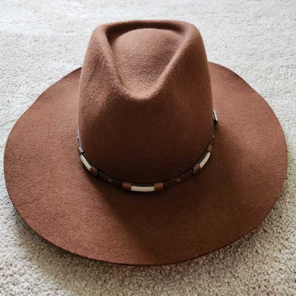 Vintage Wrangler Rugged Wear Brown Wool Cowboy Ha… - image 5