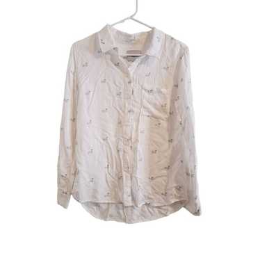 Rails White Button Down Shirt Bicycle Print Soft … - image 1