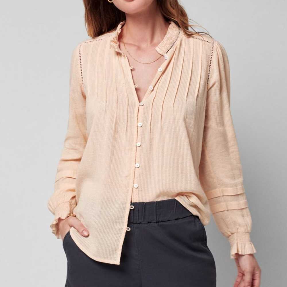 FAHERTY Willa Long Sleeve Organic Cotton Ruffled … - image 2