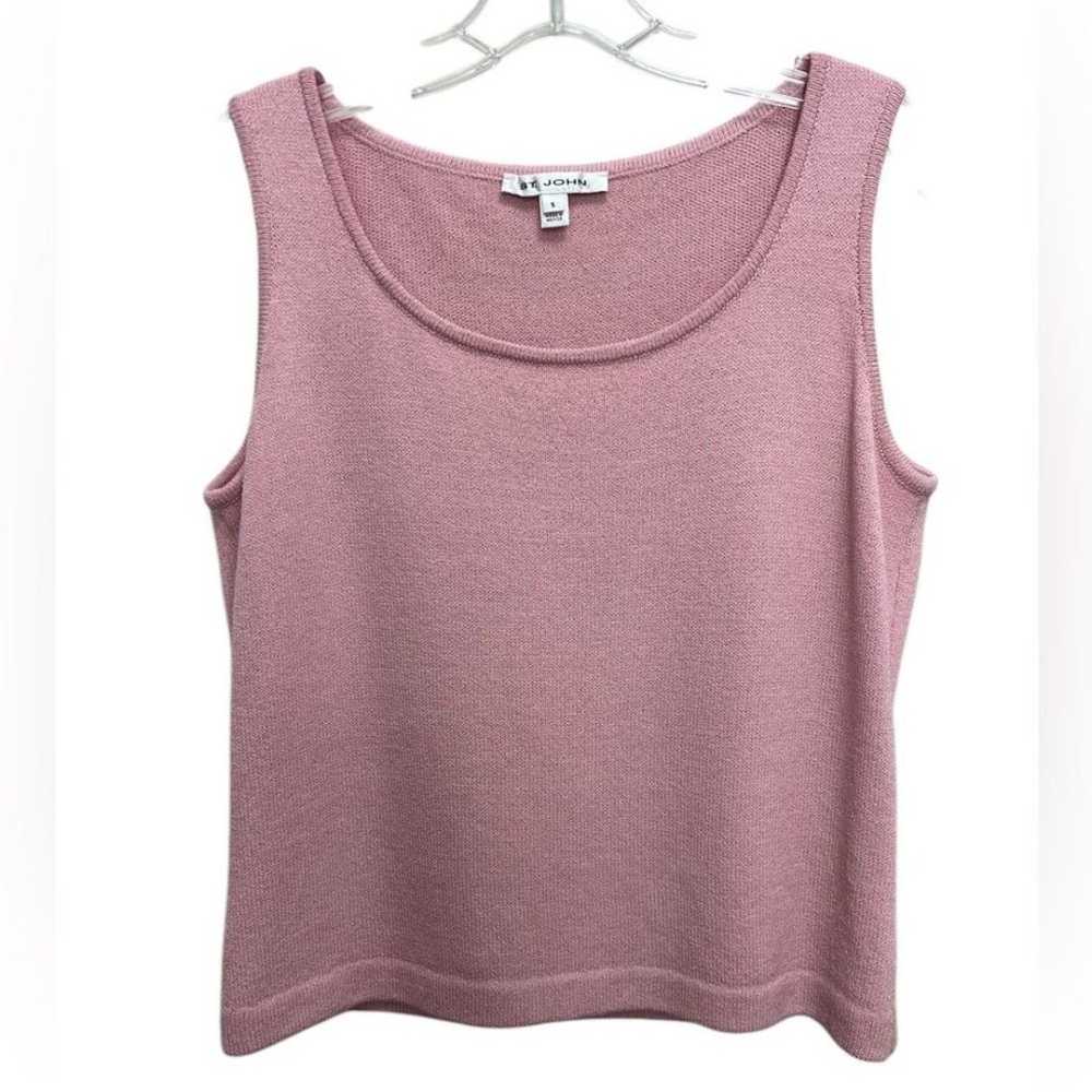 St. John Knit Wool Top Sleeveless Pink 6 - image 1