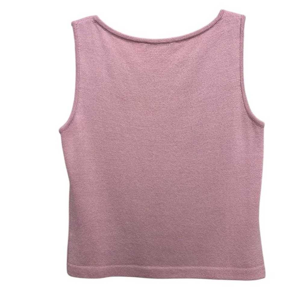 St. John Knit Wool Top Sleeveless Pink 6 - image 2