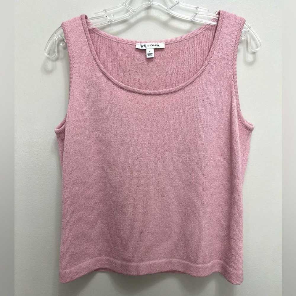 St. John Knit Wool Top Sleeveless Pink 6 - image 3