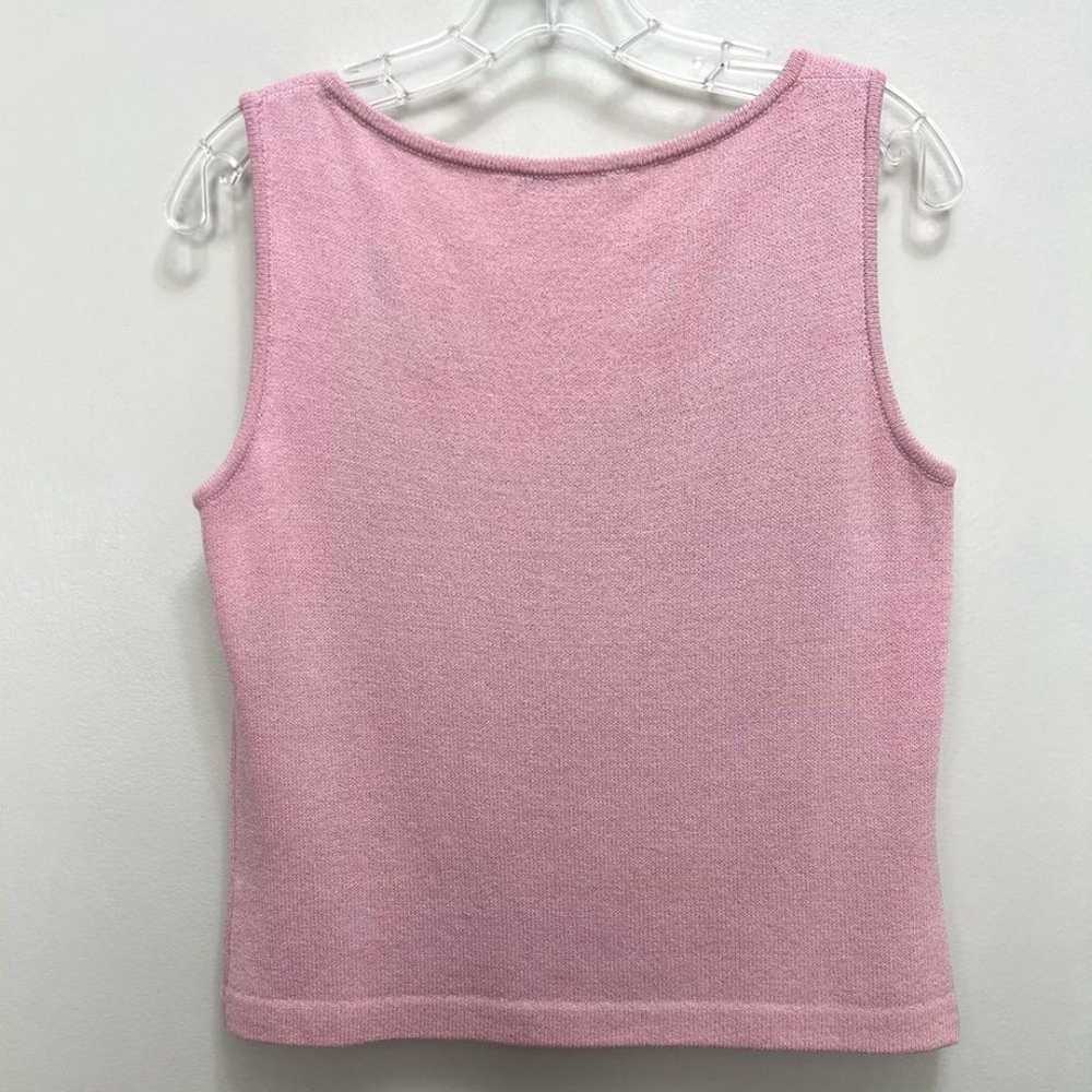 St. John Knit Wool Top Sleeveless Pink 6 - image 4