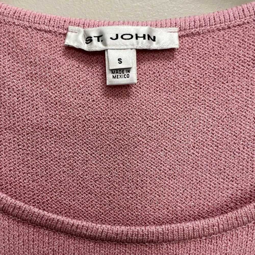 St. John Knit Wool Top Sleeveless Pink 6 - image 6