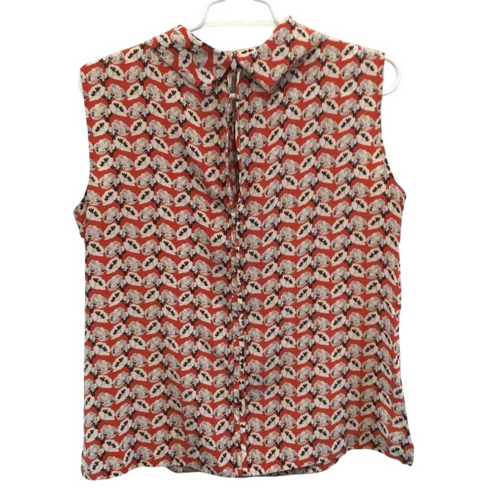 Tory Burch Silk Sleeveless Top Women 6 Red White … - image 5