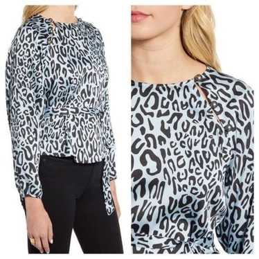 Rebecca Minkoff Angelina Leopard Print Blouse Size