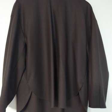 Theory Luxe Brown Long Sleeve Blouse Size 38 - image 1