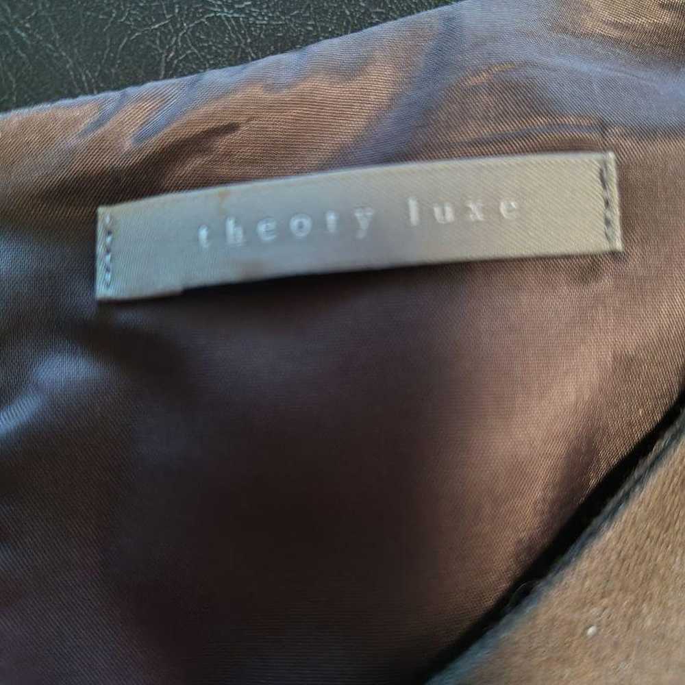 Theory Luxe Brown Long Sleeve Blouse Size 38 - image 2