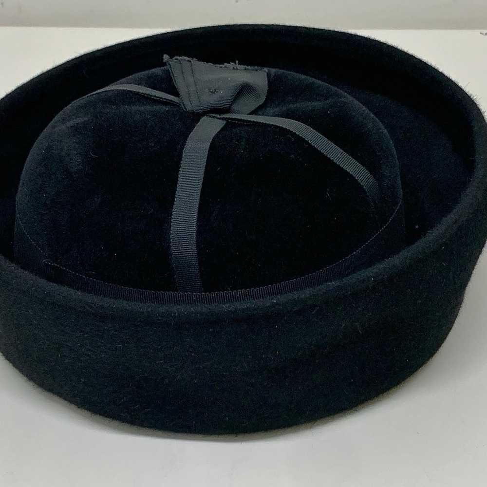 Vintage Women’s Corona Black 100% Wool Felt Hat M… - image 10