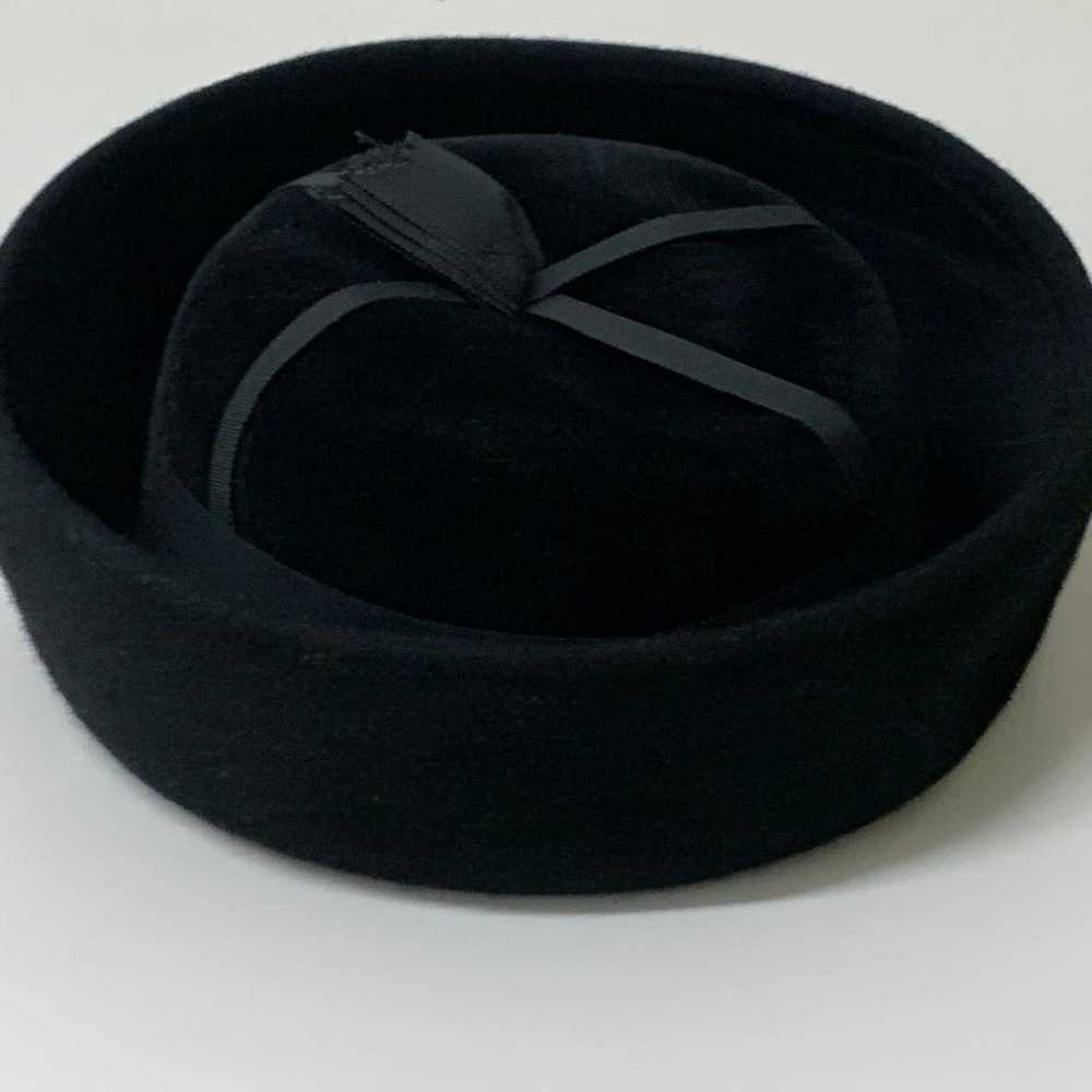 Vintage Women’s Corona Black 100% Wool Felt Hat M… - image 11