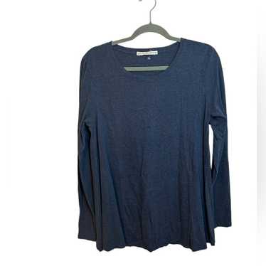 Peruvian Connection Blue Pima Cotton Long Sleeve … - image 1