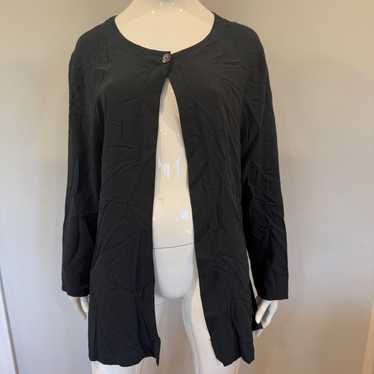 Eileen Fisher Silk Open Front Cardigan 1 Button Cl