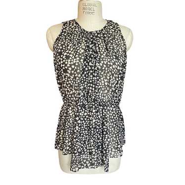 Brochu Walker 100% Silk Heart Print Sleeveless Bl… - image 1