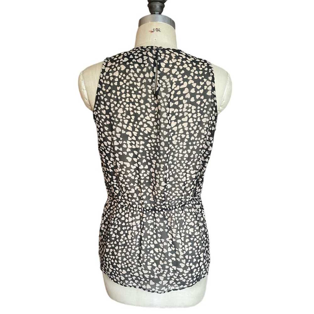 Brochu Walker 100% Silk Heart Print Sleeveless Bl… - image 3