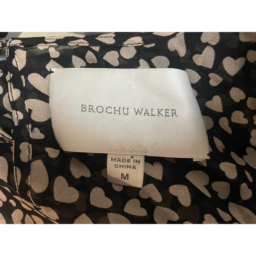 Brochu Walker 100% Silk Heart Print Sleeveless Bl… - image 5