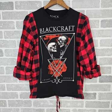 Upcycled Blackcraft Cult T-Shirt Flannel Women's … - image 1