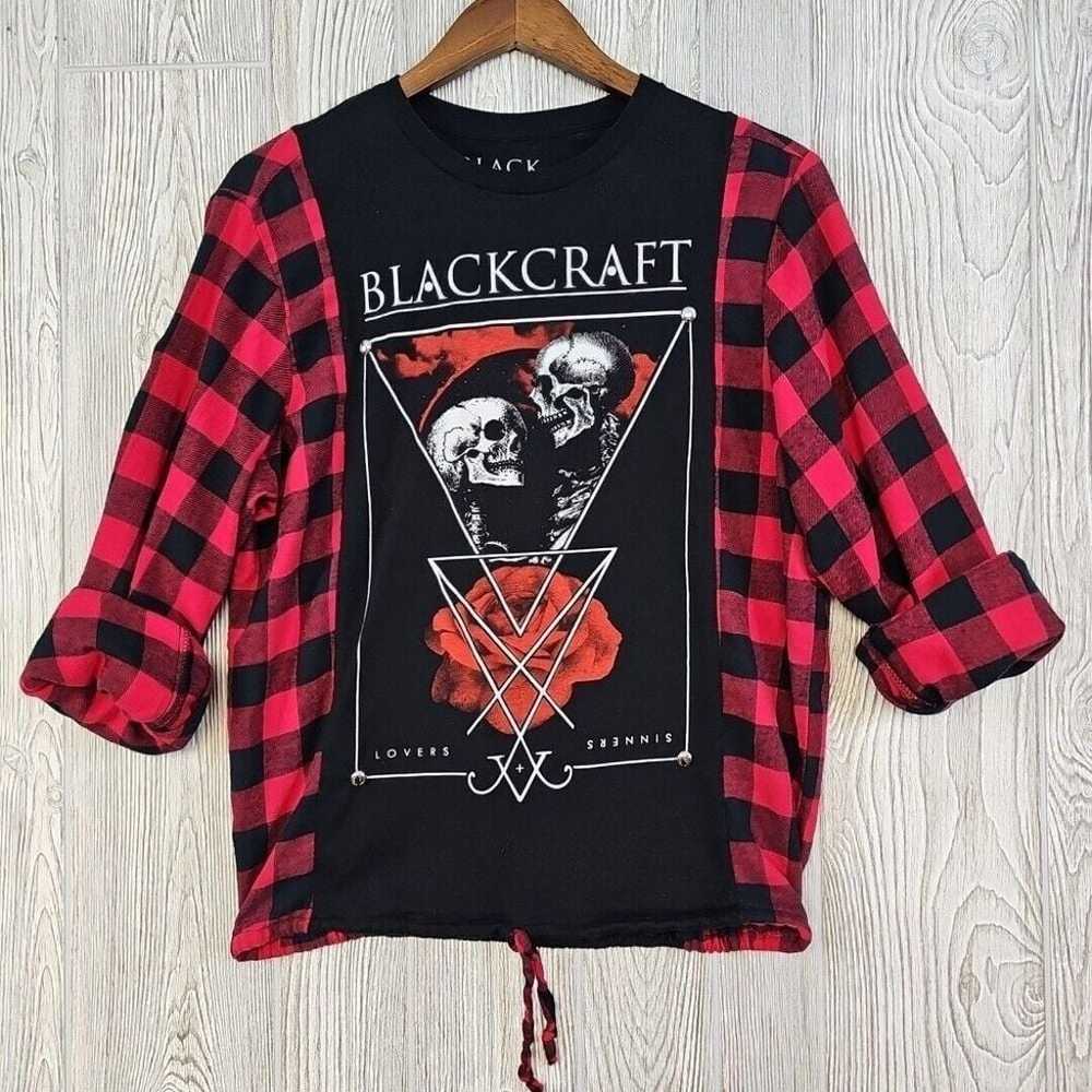 Upcycled Blackcraft Cult T-Shirt Flannel Women's … - image 3