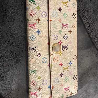 Louis Vuitton white Murakami multicolor wallet