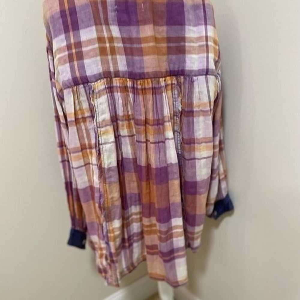 Free people Olivia Plaid  Oversized top size S an… - image 12