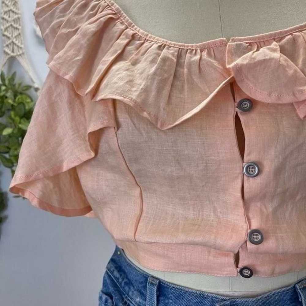 We The Free Peach Crop Ruffled Top - image 2