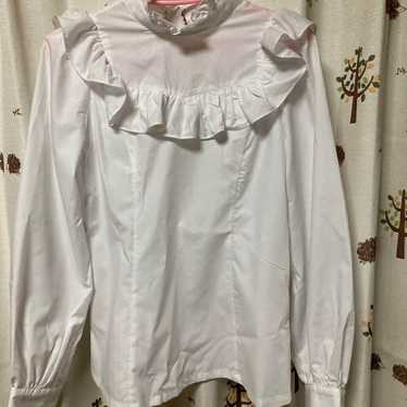 Maunaloa frill attached long-sleeve shirt (white)… - image 1