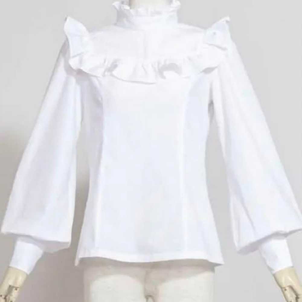 Maunaloa frill attached long-sleeve shirt (white)… - image 2