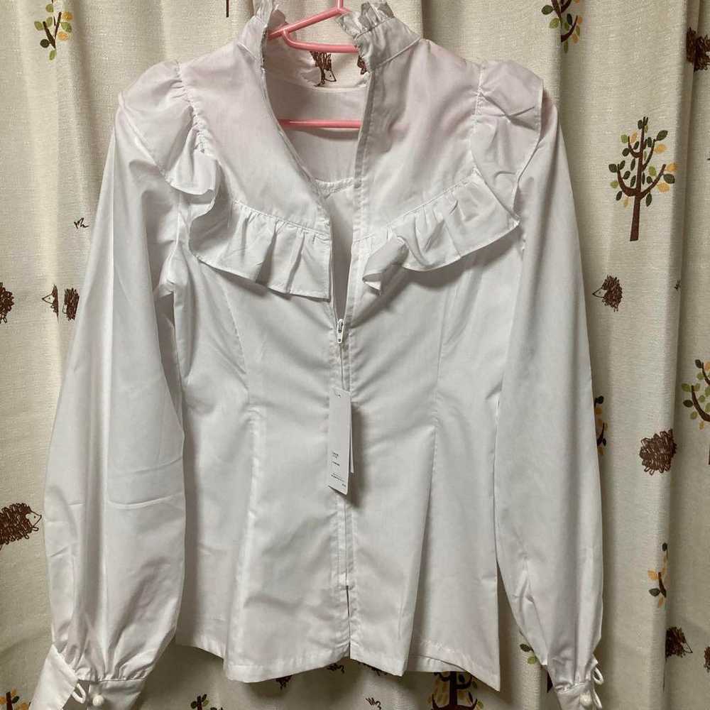 Maunaloa frill attached long-sleeve shirt (white)… - image 6