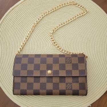 LV Louis Vuitton Damier Ebene Long Sarah Wallet o… - image 1