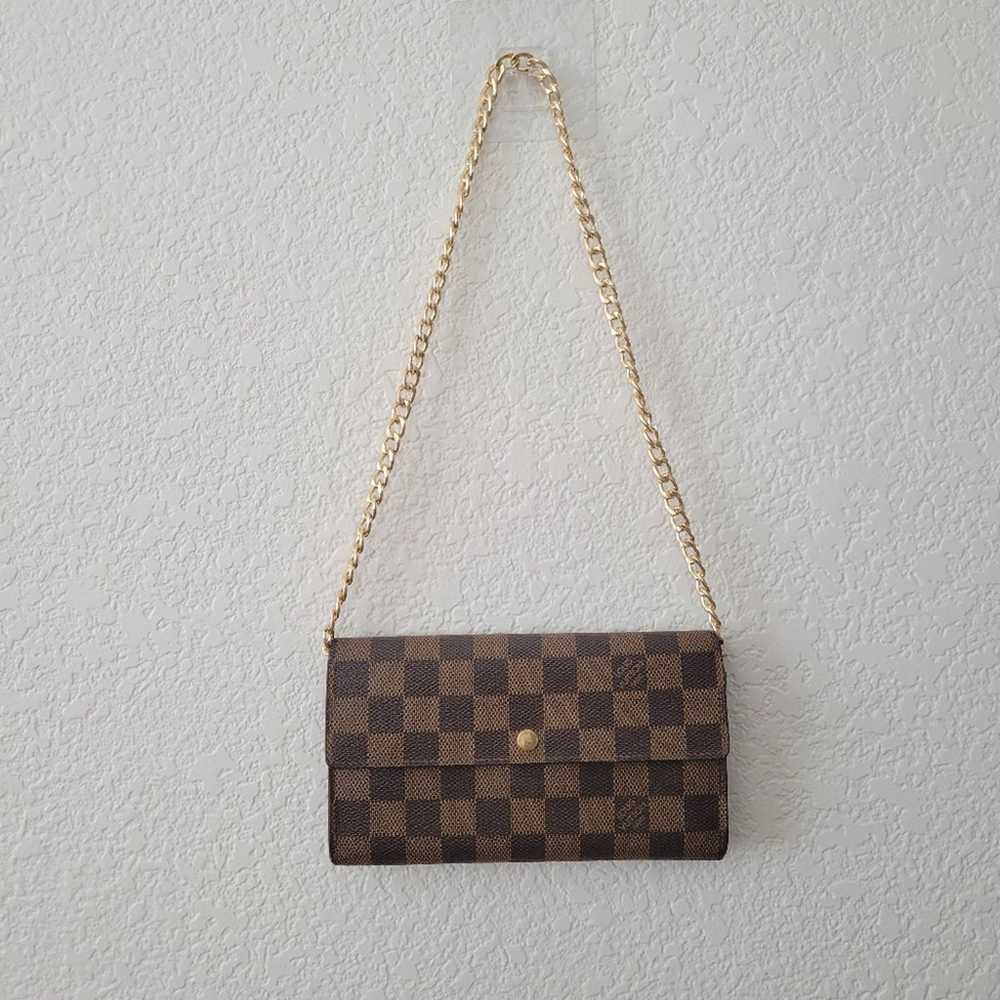 LV Louis Vuitton Damier Ebene Long Sarah Wallet o… - image 2