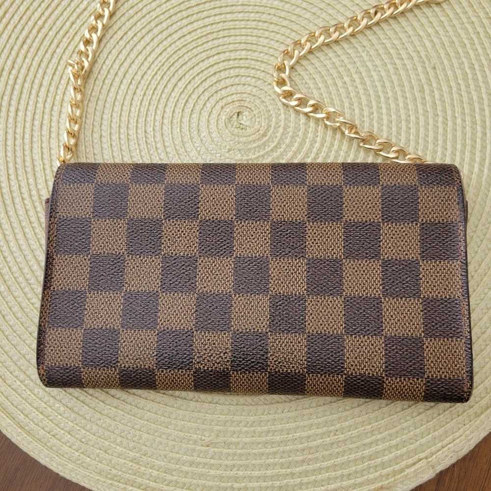 LV Louis Vuitton Damier Ebene Long Sarah Wallet o… - image 6