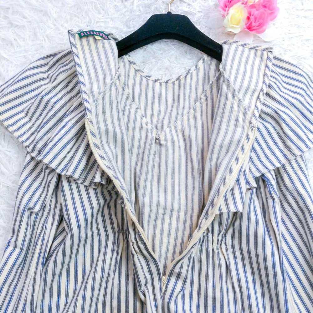 【Beautiful Condition】ALEXA CHUNG Frill Stripe Blo… - image 7