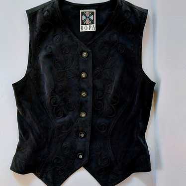 Southwestern Style Black Vest Button Hairston Robe