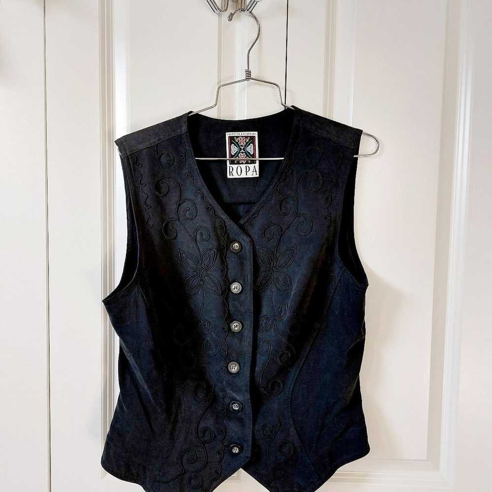 Southwestern Style Black Vest Button Hairston Rob… - image 2