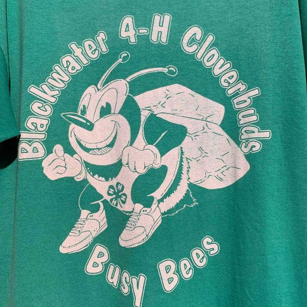 90's Hanes 50/50 Made in USA Bee T-shirt Single S… - image 2