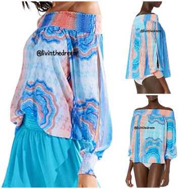 Ramy Brook printed Augustine Off Shoulder Blouse $