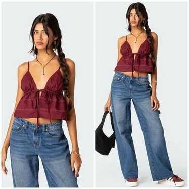 Free People Katrina Cami Red/Burgundy