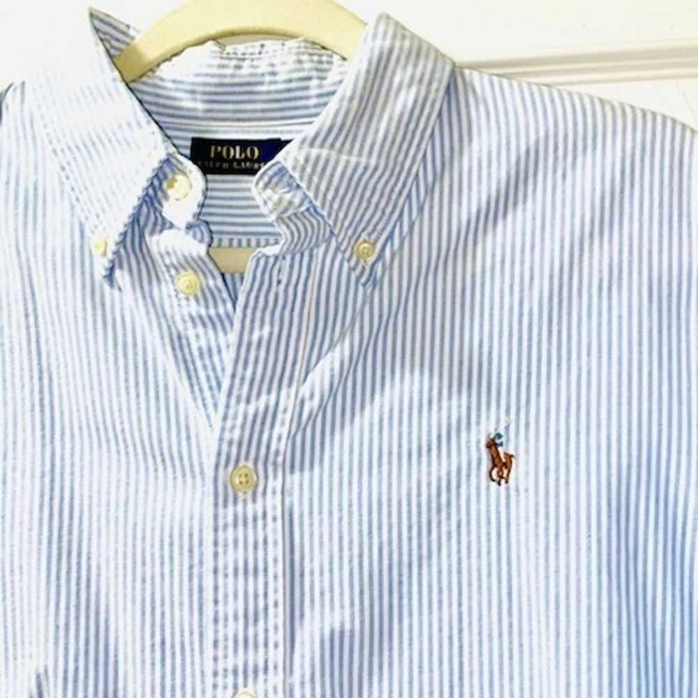 POLO RALPH LAUREN Striped Oxford Shirt Blue - image 4