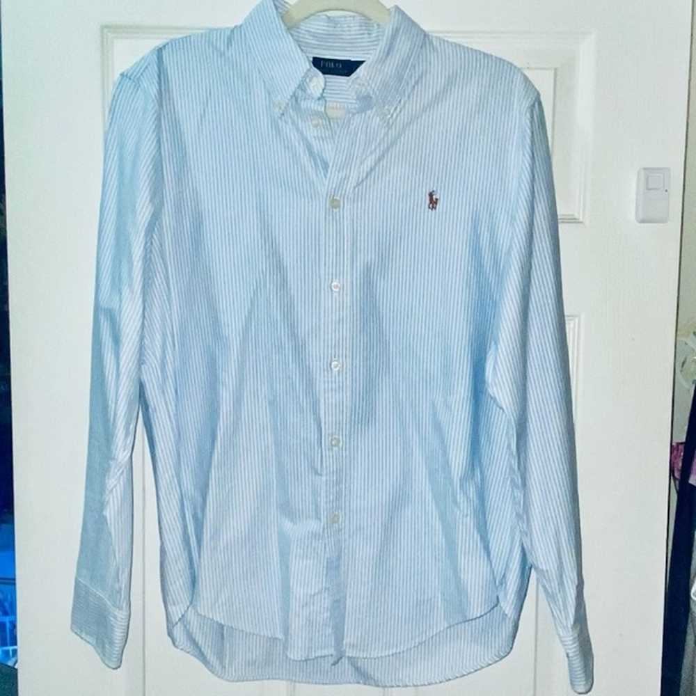 POLO RALPH LAUREN Striped Oxford Shirt Blue - image 9