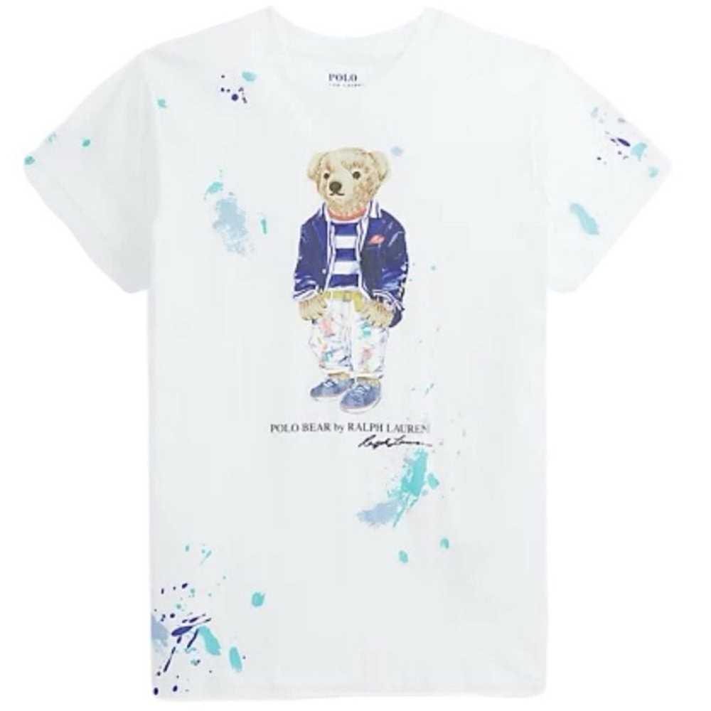 Polo Ralph Lauren Polo Bear Crewneck Tee Paint Sp… - image 1