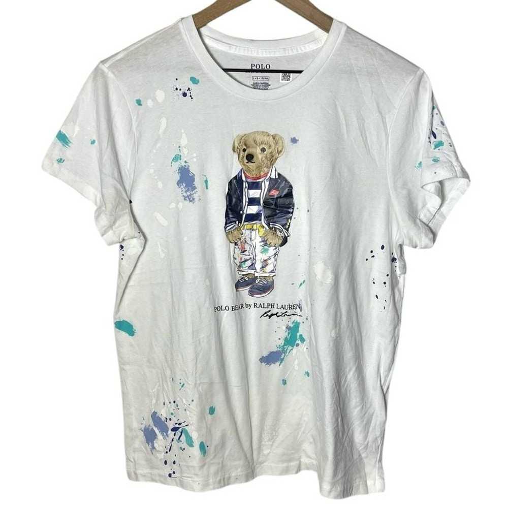 Polo Ralph Lauren Polo Bear Crewneck Tee Paint Sp… - image 2