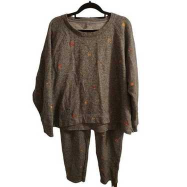 Lou & Grey For Loft Heart Emoji Embroidered Fleec… - image 1